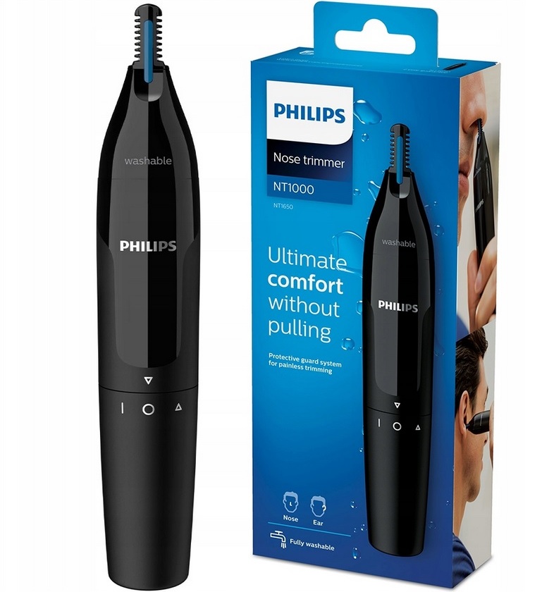 Philips Zastrihávač na nos, uši, obočie s batériou, čierny
